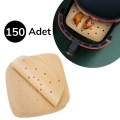 Bfs 150 Adet Air Fryer Pişirme Kağıdı Tek Kullanımlık Hava Fritöz Yağ Geçirmez Yapışmaz Gıda Pişir