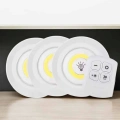 Spot Lamba Led Işık 3Lü Uzaktan Kumandalı Pilli Yapışkanlı Kablosuz