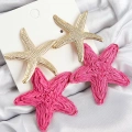 Bfs Pirinç Sallantılı Pembe Deniz Yıldızı Model Gold Renk Hasır Küpe