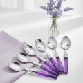 6’lı Paslanmaz Çelik Mor Tatlı Kaşığı Seti