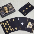 Altın Dolar Tasarımlı Siyah İskambil Oyun Kartı