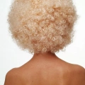 Altın Renk Kıvırcık Afro Bonus Peruk Saç Parti Peruğu Platin Gold