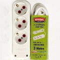 Amiral 3 Lü Topraklı 3 Metre Kablolu Grup Priz