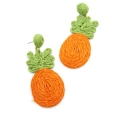 Ananas Hasır Küpe - Turuncu