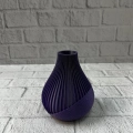 BFS 11 cm Mor Minimal Çizgili Vazo Masa Üstü Şık Dekor Objesi