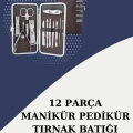 BFS 12 Parça Paslanmaz Çelik Kompakt ve Taşınabilir Manikür Makası Tırnak Makası
