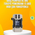 BFS 12.000 mAh Akü Takviye Powerbank Dahili Hava Pompalı Dijital Ekranlı
