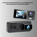 BFS 3 Kameralı Araç İçi DVR Kayıt Cihazı  Ön İç Arka Kamera Full HD