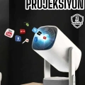 BFS Akıllı Projeksiyon Powerbankli Taşınabilir Sinema Projektörü 4k HD Kaliteli
