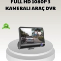 BFS Araç DVR Kamerası 3’lü 170° Geniş Açılı Full HD ve Park Destekli