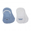 BFS  Bistyle 2Li Babet Cute Face Penye Çorap BS30103 Mavi-Beyaz