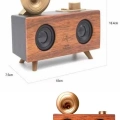 BFS Bluetooth Nostalji Speaker Radyo Gramofon Ahşap Renk Vintage