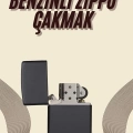 BFS Çakmak Parlak Siyah Zippo Benzinli Çakmak Cep Boy Doldurulabilir