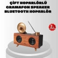 BFS Çift Hoparlörlü Retro Bluetooth Speaker 1800mAh Bataryalı AUX USB SD Kartlı
