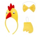 BFS Çocuk Horoz Tavuk Kostüm Seti 3 Parça (taç + Papyon + Kuyruk)