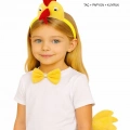 BFS Çocuk Horoz Tavuk Kostüm Seti 3 Parça (taç + Papyon + Kuyruk)
