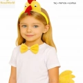 BFS Çocuk Horoz Tavuk Kostüm Seti 3 Parça (Taç + Papyon + Kuyruk)
