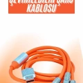 BFS Çoklu Şarj Kablosu USB Type-C İOS Uyumlu 120W Hızlı Şarj Kablosu