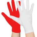 BFS Gösteriler İçin 1 Çift Kırmızı Beyaz Pandomim Eldiveni Çocuk Boy