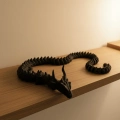 BFS Hareketli Siyah Ejderha Figür Uzun Gövdeli Fantastik Masa ve Raf Dekoru