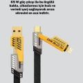 BFS Hızlı Şarj Destekli 65W Örgülü USB-C ve USB-A Çoklu Şarj Kablosu