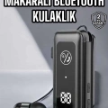 BFS Kablolu Makaralı Bluetooth Kulaklık Uzun Pil Ömrü Dijital Göstergeli