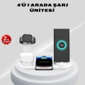 BFS Kablosuz Şarj İstasyonu 4’ü 1 Arada iPhone Watch ve AirPods Uyumlu