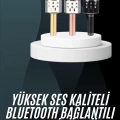 BFS Karaoke Mikrofon Bluetooth Bağlantılı Aux Girişli Uzun Pil Ömrü Yüksek Ses Kaliteli