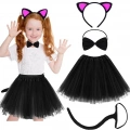 BFS Kedi Kulak Taç Etek Kuyruk Ve Papyon 4 Lü Set Çocuk Fuşya