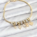 BFS Kelebek Charmlı Gold Renk Kadın Bileklik