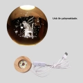 BFS Küçük Prens Cam Küre USB Işıklı Ahşap Standlı Büyük Boy