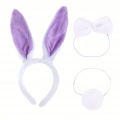 BFS Lila Mor Tavşan Kulak Papyon Kuyruk 3'lü Parti Seti