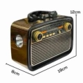 BFS Nostaljik Görünümlü Ahşap Radyo TF SD USB Girişli Led Fener Işıklı