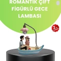 BFS Oturan Çift Figürlü LED Masa Lambası Romantik Hediye