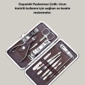 BFS Özel Deri Çantalı 12 Parça Manikür Pedikür Bakım Seti Paslanmaz Çelik
