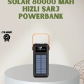 BFS Powerbank Solar Fenerli Çoklu Kablolu Taşınabilir Şarj Aleti