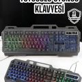 BFS Q Klavye RGB Işıklı Klavye Ve Mouse Seti Kablolu Mouse Hediyeliş