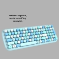 BFS Retro Daktilo Stilli Kablosuz Klavye Mouse Seti – Sessiz ve Şık