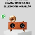 BFS Retro Gramafon Bluetooth Hoparlör Çift Stereo Sesli FM Radyo Destekli
