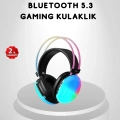 BFS RGB Işıklı Kablosuz Kulaklık Bluetooth 5.3 800mAh Ergonomik IPX4 Dayanıklı