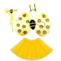 BFS Sarı Renk Arı Kanadı Kostüm Seti (tütü, Kanat, Taç, Asa)