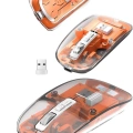 BFS Sessiz Tıklama Çift Modlu Bluetooth Ve Alıcı Şeffaf Mouse Fare
