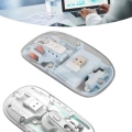 BFS Sessiz Tıklama Çift Modlu Bluetooth Ve Alıcı Şeffaf Mouse Fare