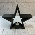 BFS Siyah Yıldız Şeklinde Mumluk Loş Işık Dekor Aksesuarı