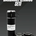 BFS Termos Seti Paslanmaz Çelik 3 Bardaklı Vakumlu Termos Set 500 Ml 12 Saate Kadar Isı Koruma