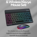 BFS Tüm Cihazlarla Uyumlu RGB Işıklı Kablosuz Klavye ve Mouse Seti