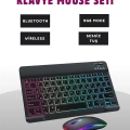 BFS Türkçe Q Klavye Düzenli RGB Kablosuz Klavye Mouse Set