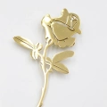 Çelik Gül Broş - Altın