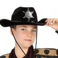Çocuk Kovboy Şapkası Sheriff Şapkası Siyah Renk