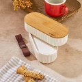 ÇOK SATAN 1000ml Ahşap Kapaklı Lunch Box 2li Set Diyet Beslenme Kutusu Bambu Saklama Kabı